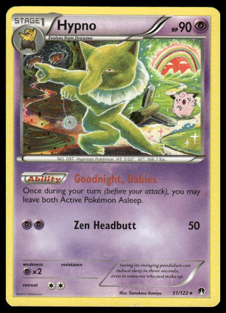 Hypno 51/122 Rare BREAKpoint Pokemon Lightly Played
