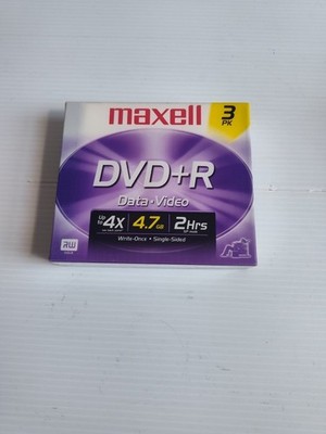 3 Pack Maxell DVD-RW Blank Disc - Rewritable 4.7 Gb, 2hrs, up to 4x