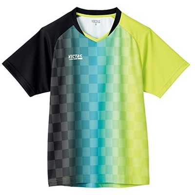 VICTAS VERTICAL GRADATION Game Shirt GS (612101) Black/Lime Green Size 1042 XS