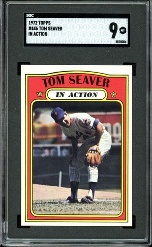 1972 Topps 446 Tom Seaver IA in Action Mets HOF SGC 9 MT Ottime Condizioni prezzo ebay