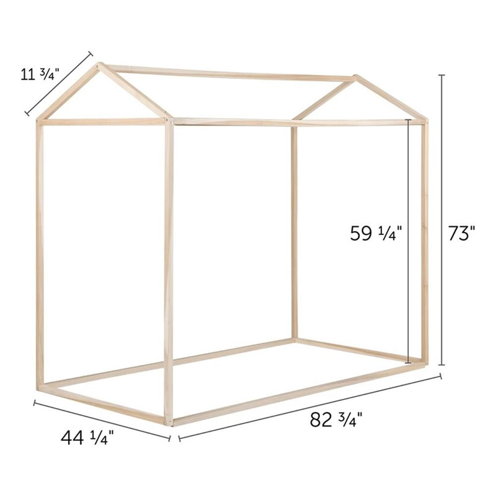 South Shore Sweedi Twin Canopy Bed Frame in Natural Poplar