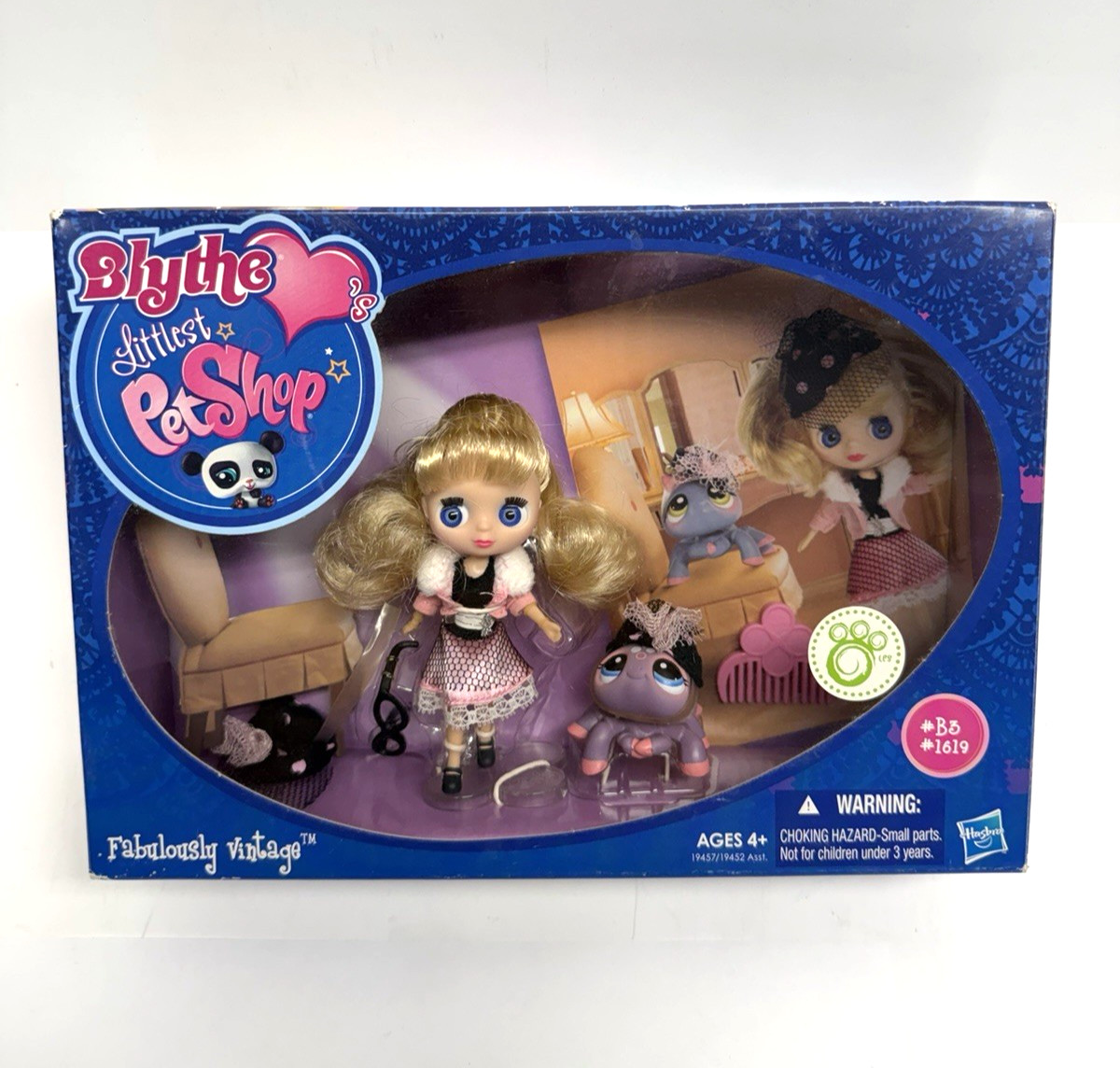 New Blythe Loves Littlest Pet Shop LPS Fabulously Vintage B3 Doll & # 1619