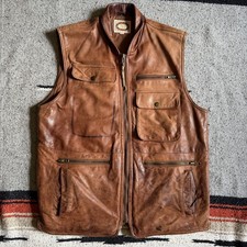Banana Republic Heritage Leather Safari Vest  Size S  Archival Hunt Vintage