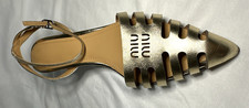 Miu Miu Prada Womens *LEFT* Shoe ONLY Gold-Color Formal Dress Heel Italy Size 39