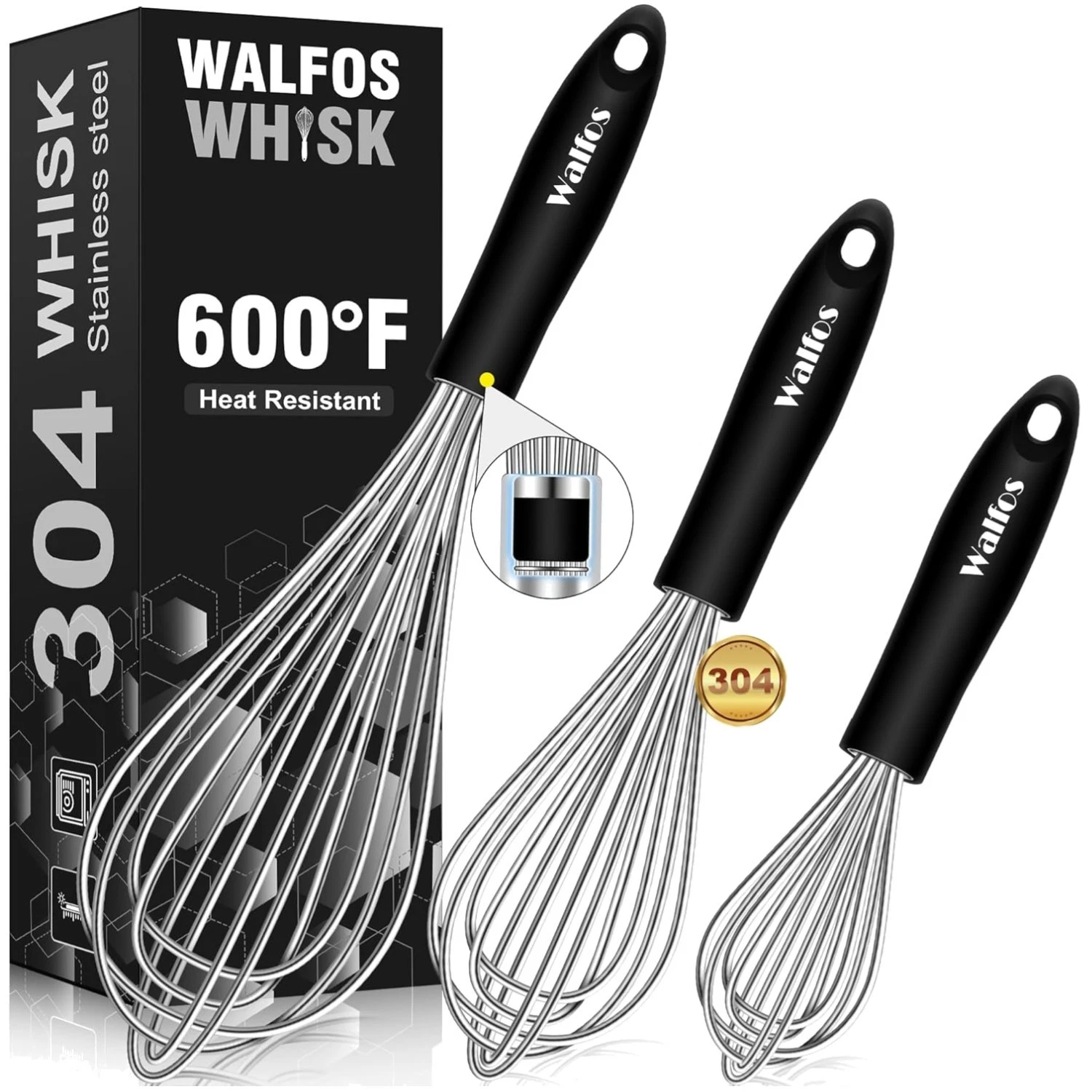 Steel Wire Whisk Trio - Dishwasher Safe