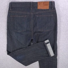 Naked Famous Dark Blue Weird Guy Cotton Blend Stretch Raw Denim Jeans Mens 31x30