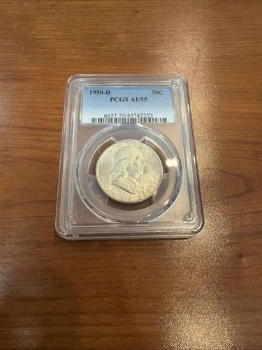 1950 D FRANKLIN HALF DOLLAR PCGS AU55- 50C