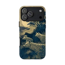 Phone Ink - Case for iPhone/Galaxy/Pixel - Hyena Safari Sand Blue