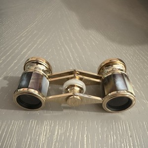 JABSON Japan 2.5x Opera Glasses Binoculars Galilean Coated Gold/Silver Case
