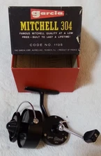 Vintage Garcia Mitchell 304 Spinning Reel w/Original Box and Paperwork (New OS?)