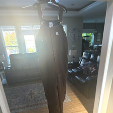 Carhartt Brown Canvas Cotton Bib Overalls 36x30 Short large size 12/14