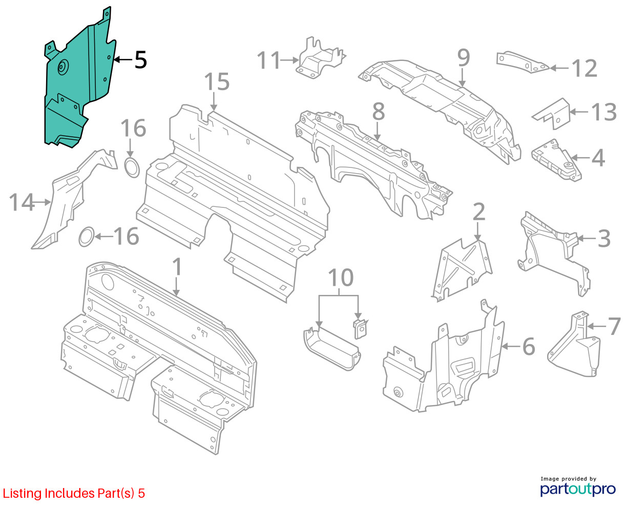 2014-2015 Audi R8 42 Spyder Lower Heat Shield Guard Plate Genuine Cover OEM