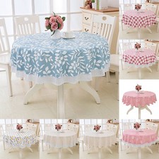 Waterproof Fabric Kitchen Plastic Oilproof Table Cover Tablecloth PVC Round
