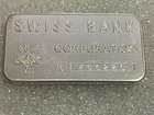 Vintage Swiss Bank Corporation 1 Troy Oz .999 Fine Silver Bar