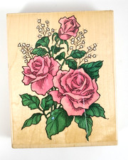 1996 Stampendous-R031 Classic Roses-Wood Mounted Rubber stamp