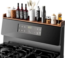 Stove Top Shelf, 30" Magnetic Shelf for Kitchen Stove, Pine Wood Stove Shelf, Wa