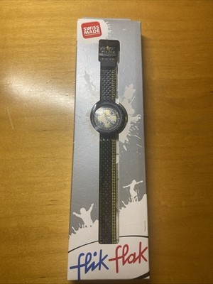 Flik Flak  Black & Yellow Swiss Made Watch (NEW)