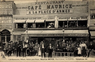 CPA Saint Cloud Hauts de Seine, Café Maurice à la Place de Armes - 4651729