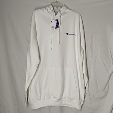 NWT Champion Men's XLT Extra Large Tall White Pullover Hoodie Small Flaw