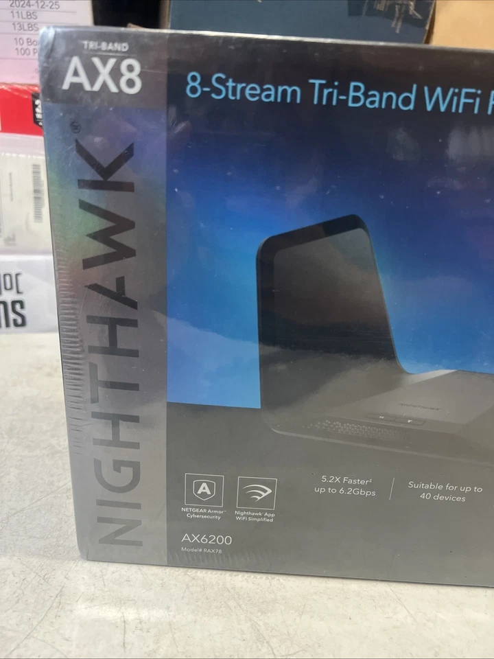 NIB Netgear Nighthawk AX8 Tri-Band 8-Stream AX6200 WiFi 6 Router (RAX78-100NAS) - Image 2 of 4