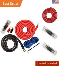 0 Gauge Amp Kit Power Amplifier Install Wiring Cables - 7500W
