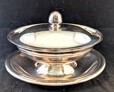 Reed & Barton Silver-Plated Sauce Boat with Under Plate & Lid #170