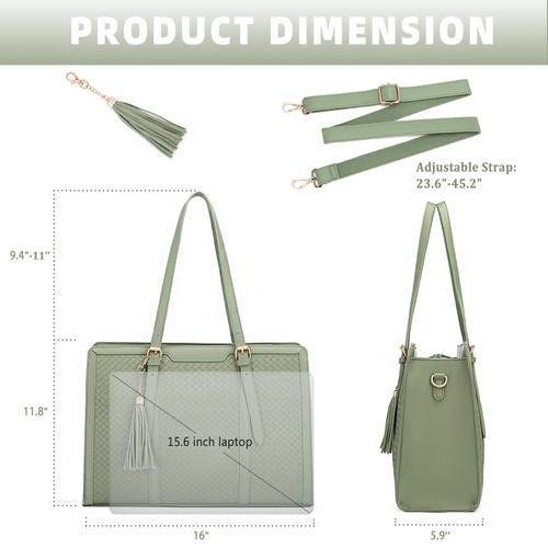 Laptop Tote Bag for Women fits 15.6 Laptop, PU Leather Work Tote bags for Wom... - Bild 3 von 7