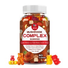 Super Mushroom Daily Gummies, Chaga, Lions Mane, Cordyceps Immunity Focus Memory