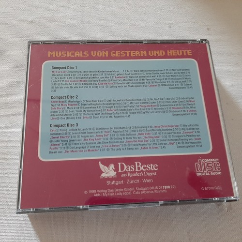 3 CD Box Musicals von gestern und heute - Reader`s Digest - Das Beste - 1988 - Foto 2 di 2