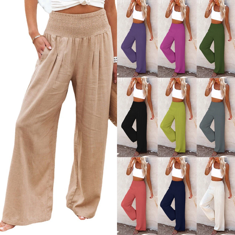 Women's Wide Leg Palazzo Beach Trousers | Boohoo UK