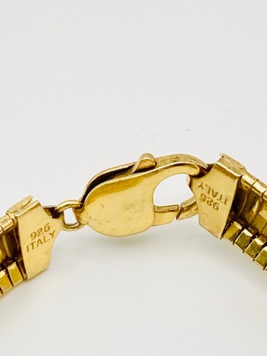 11mm Aurafin 925 Italy sterling silver Gold vermeil bracelet - Picture 4 of 7