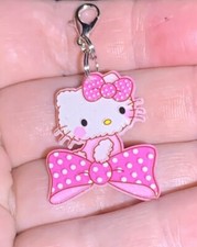 Acrylic Hello Kitty Charm Zipper Pull  Keychain Add On Clip 