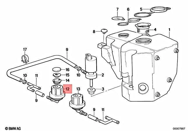 Genuine BMW E31 840Ci 840i 850Ci 850CSi Coupe Spray Nozzle Low  