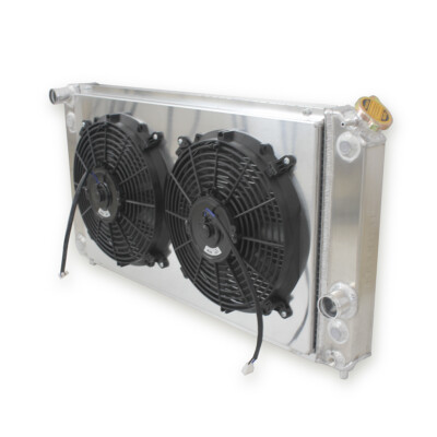 For Chevy Blazer/S10 GMC Sonoma/Jimmy 3-Rows Aluminum Radiator Shroud&2*12'' Fan