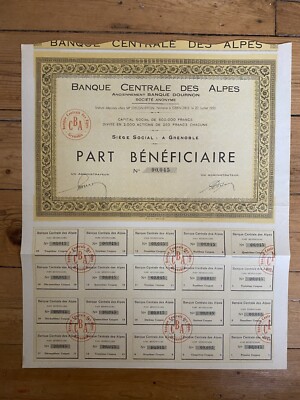 CENTRAL BANK OF THE ALPES, former bank DOURNON (GRENOBLE 38) (H3)