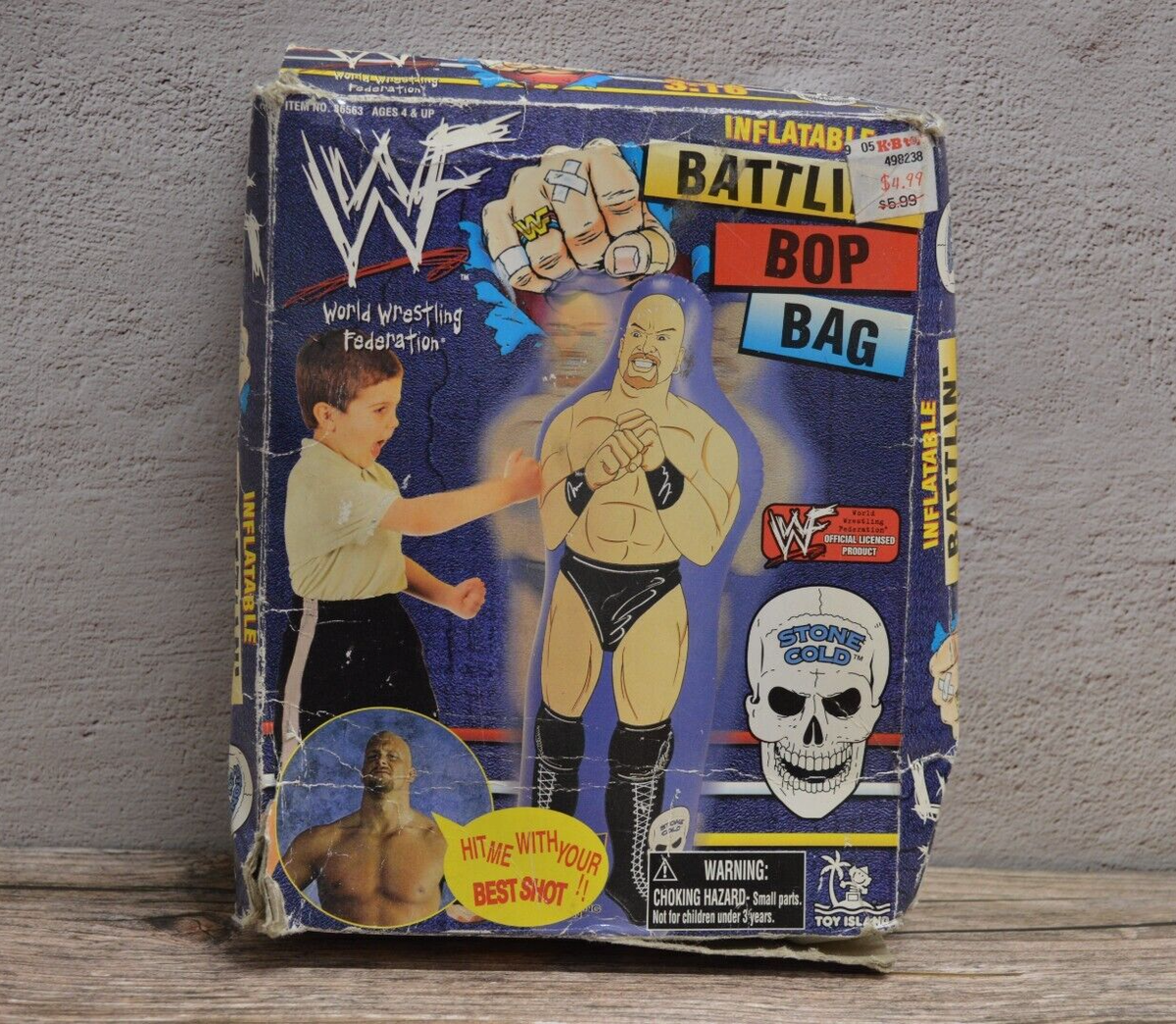 Vintage WWF Battlin Bop Bag Inflatable, Stone Cold, Steve Austin 