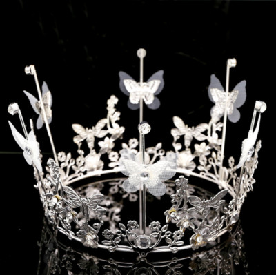 Wedding Birthday Crown Party Supplies Queen Tiara Crystal Rhinestone Silver