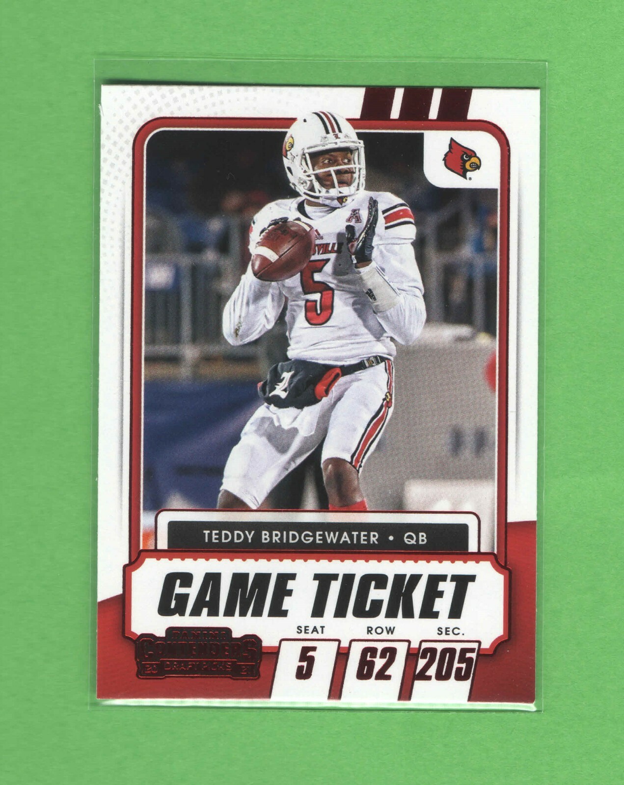 2021 Panini Contenders Draft Picks - Red - #17 - Teddy Bridgewater - Louisville 