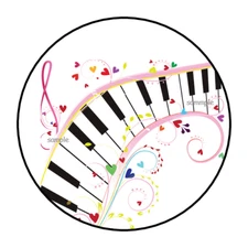 30 PIANO KEYBOARD ENVELOPE SEALS STICKERS LABELS TAGS 1.5" ROUND MUSIC
