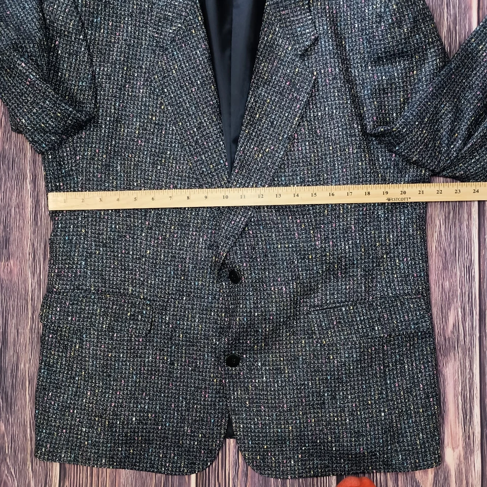 BACHRACH 100% Donegal Gris Moteado Seda Hombres Abrigo Deportivo Blazer Chaqueta 44short Foto 4 de 4