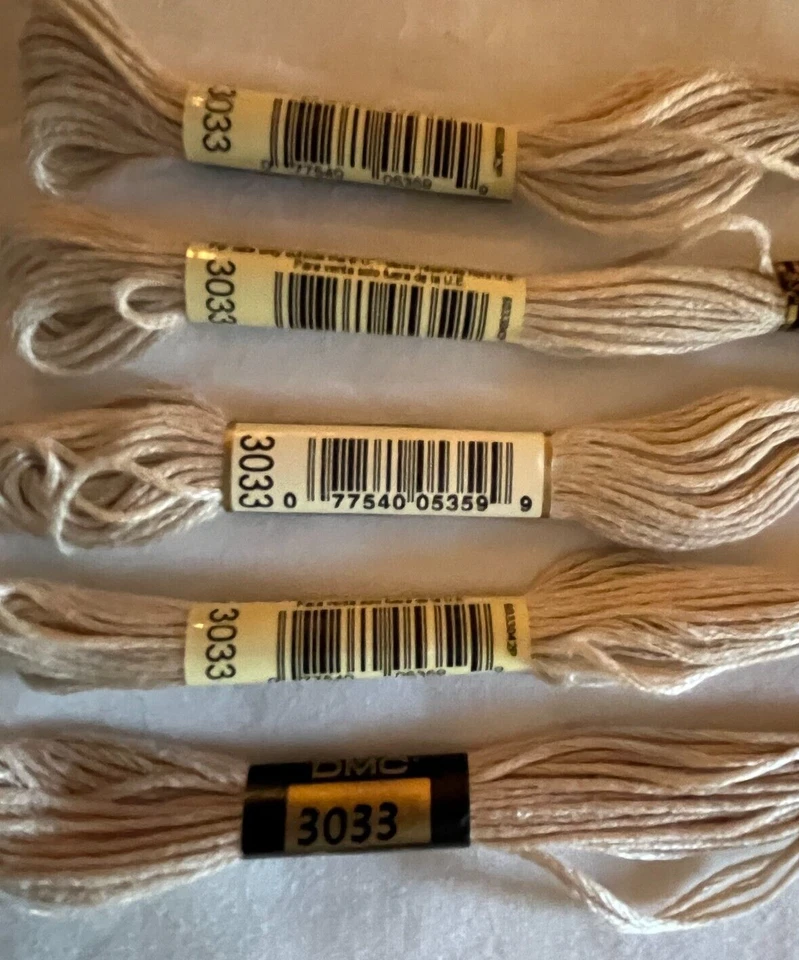 Five Skeins DMC #3033 Very Light Mocha Brown 6-Strand Embroidery Cotton NIP - Image 3 of 3