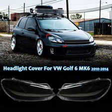For VW Golf 6 MK6 2010-2014 Clear Headlight Lens Plastic Shell Lamp Shade Cover