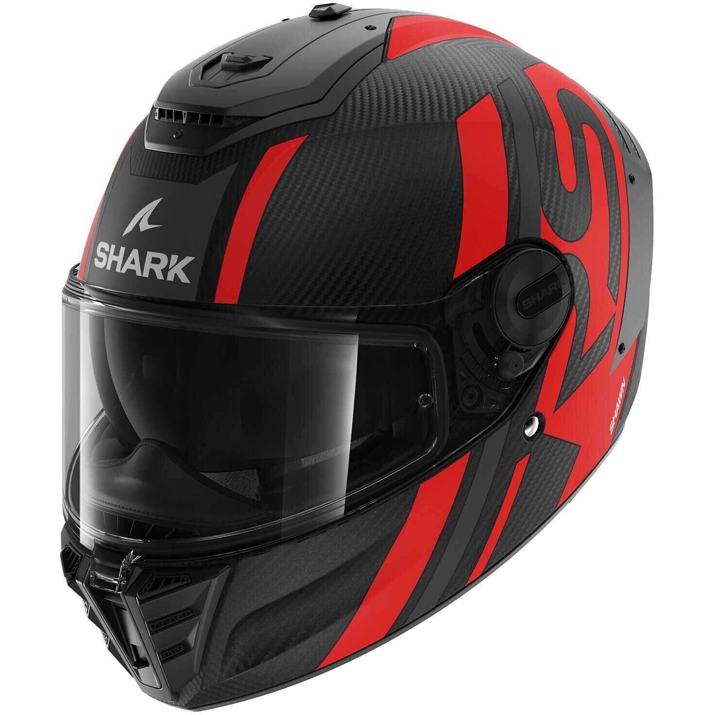 CASCO MOTO INTEGRALE CARBONIO SHARK SPARTAN RS CARBON SHAWN RED BLACK TG M