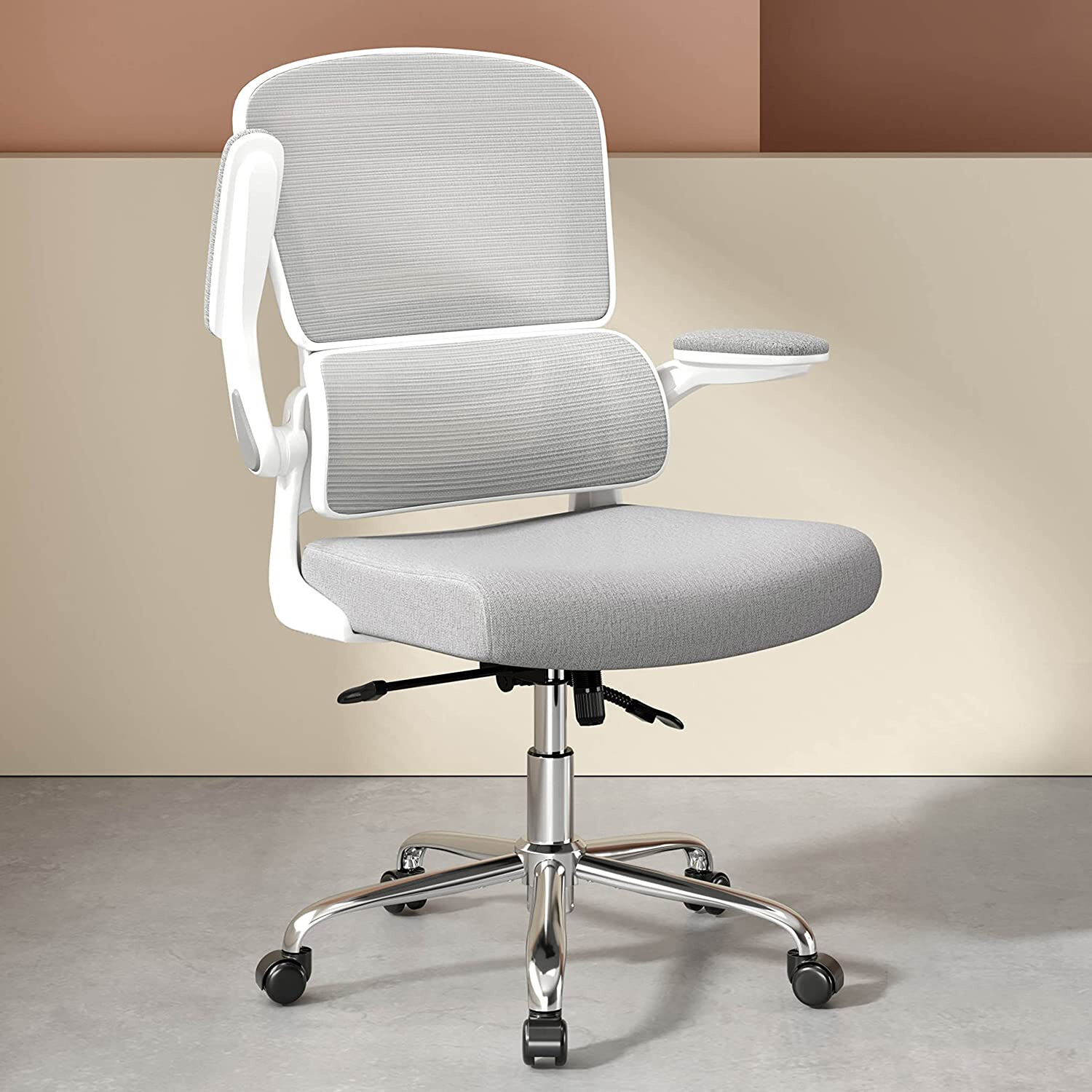 Ergonomic Office Chair, Comfortable Office Chair with Flip-Up Arms, Adaptive Lum-image