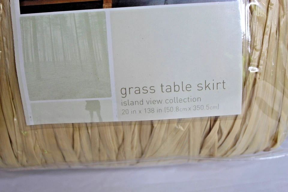 Target Home Brand Grass Table Skirt Island View 20" x 138" - New In Pkg. Luau - Image 3 of 4