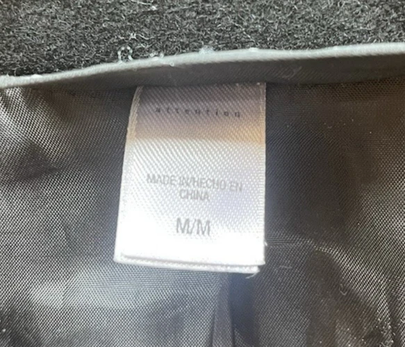 ATENCIÓN Abrigo Guisante Cinturón Trasero Doble Pecho Mezcla Poli Negro Mediano M Foto 4 de 4