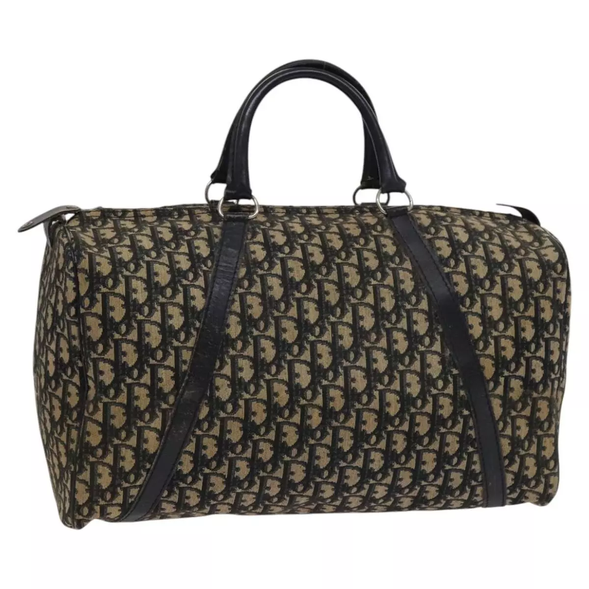 Sac Boston toile trotteur Christian Dior bleu marine authentique 114533