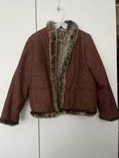 Etro Reversible Faux Fur Coat With Paisley Lining Size M /it 42/uk10