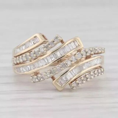 Cluster Womens Rings Simulated Diamond 2.10 Ct Baguette 14K Yellow Gold Finish