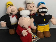 Vintage 1999 Wimpy, Sweet Pea,  Popeye & Brutus Plush Toys CVS Stuffins